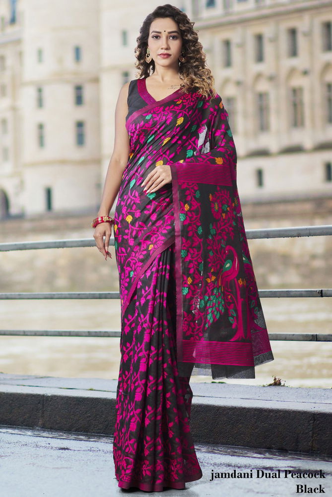 Jamdani 2 Classic Fancy Party Wear Silk Designer Saree Collection